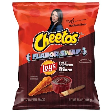 Cheetos Flavor Swap Lay's Sweet Southern Heat Barbecue Flavored Cheese Flavored Snacks
