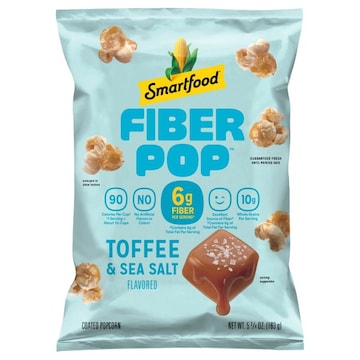 Smart Food Fiber Pop Coated Toffee & Sea Salt Flavored Popcorn