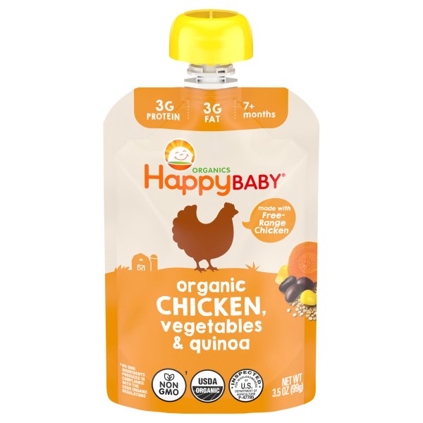 Happy Baby Organics Savory Blends Stage 3 Baby Food Puree, Free