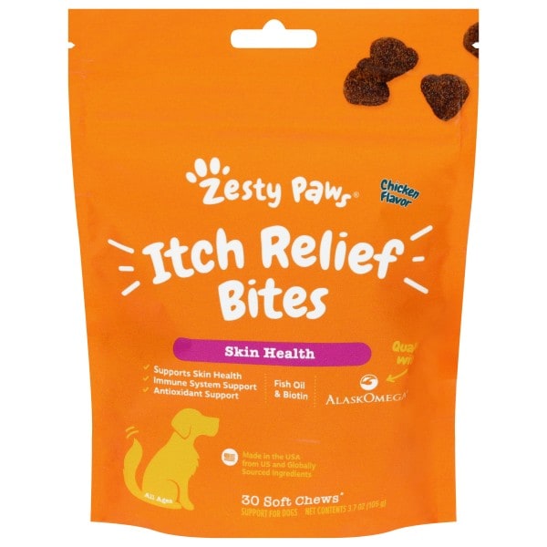 Zesty Paws All Ages Skin Health Soft Chews Chicken Flavor Itch