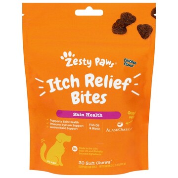 Zesty Paws All Ages Skin Health Soft Chews Chicken Flavor Itch Relief Bites