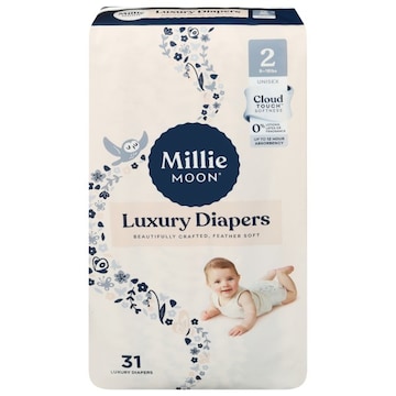 Millie Moon Unisex Luxury Size 2 Diapers (9-18 lbs)