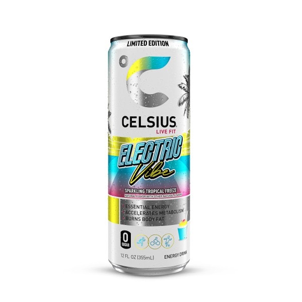 CELSIUS Sparkling Electric Vibe, Functional Energy Drink 12 Fl Oz
