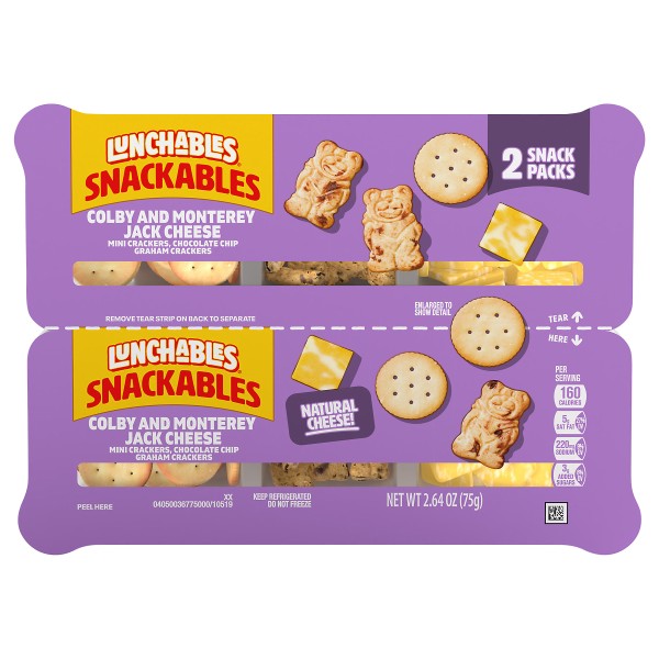 Lunchables Snackables Colby and Monterey Jack Cheese Snack Kit
