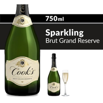 Cook's California Champagne Brut Grand Reserve White Sparkling Wine Bottle