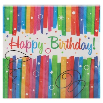 Unique Napkins, Rainbow Ribbons Birthday, 2 Ply