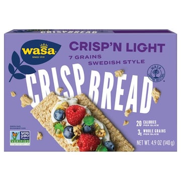 Wasa Crisp’n Light 7 Grains Crispbread, Crackers, Non-GMO Ingredients, 7 Grain Blend, 20 Calories per Slice