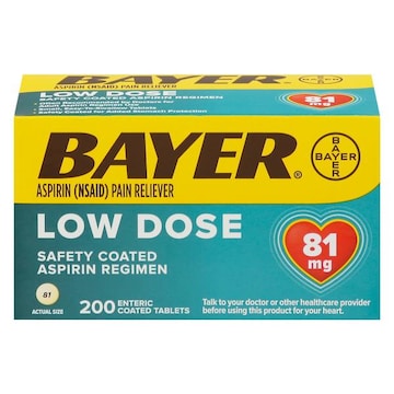 Bayer Aspirin, Low Dose, 81 mg, Coated Tablets