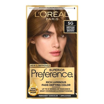 L'Oreal Paris Superior Preference Fade-Defying Permanent Hair Color 5G Medium Golden Brown