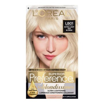 L'Oreal Paris Superior Preference Luminous Fade-Defying Ultra-Lightening Permanent Hair Color LB01 Extra Light Ash Blonde