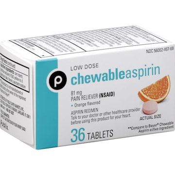 Publix Chewable Aspirin, Low Dose, Orange, Tablets