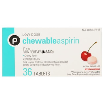 Publix Aspirin, Low Dose, Chewable