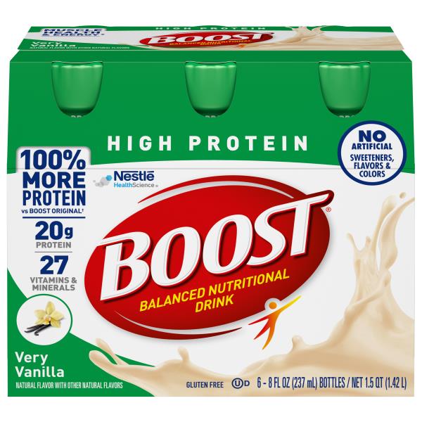 Boost Nutritional Drink, Balanced, High Protein, Very Vanilla Publix