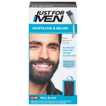 Just For Men Mustache & Beard Color, Real Black M-55