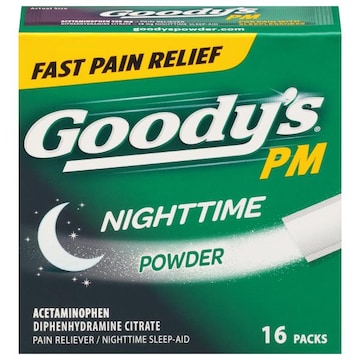 Goody's PM Fast Pain Relief, Nighttime, Powder, 16 Packs