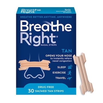 Breathe Right Nasal Strips, Small/Medium, Tan