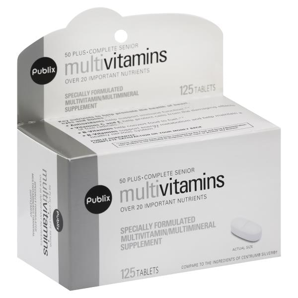 Publix Multivitamins, 50 Plus Complete Senior, Tablets Publix Super