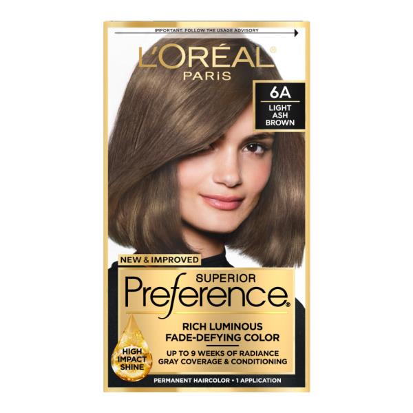 L'Oreal Paris Superior Preference Fade-Defying Permanent Hair Color 6A ...