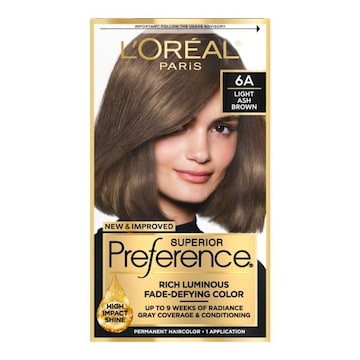 L'Oreal Paris Superior Preference Fade-Defying Permanent Hair Color 6A Light Ash Brown