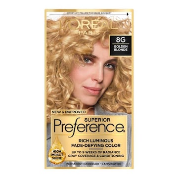L'Oreal Paris Superior Preference Fade-Defying Permanent Hair Color 8G Golden Blonde