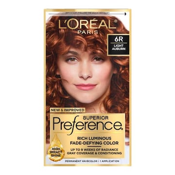L'Oreal Paris Superior Preference Fade-Defying Permanent Hair Color 6R Light Auburn