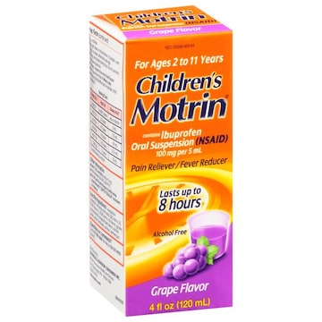 Motrin Children's Grape Flavor 100 mg per 5 mL Pain Reliever/Fever Reducer