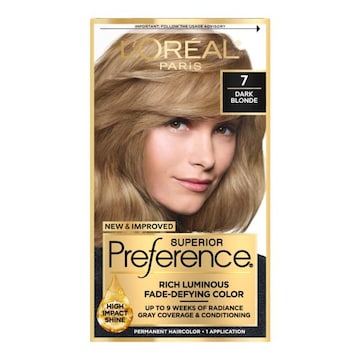 L'Oreal Paris Superior Preference Luminous Fade-Defying Permanent Hair Color 7 Dark Blonde