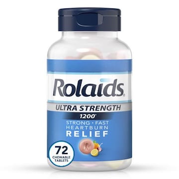 Rolaids Ultra Strength Ultra Strength Antacid, 72 Chewable Tablets, Assorted Fruit