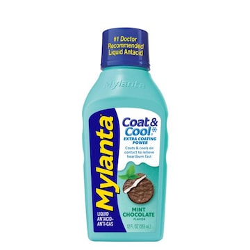 Mylanta Mint Chocolate Flavor Coat & Cool Liquid Antacid + Anti-Gas