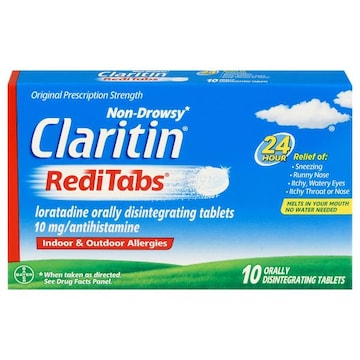 Claritin RediTabs Original Prescription Strength Non-Drowsy 10 mg Indoor & Outdoor Allergies