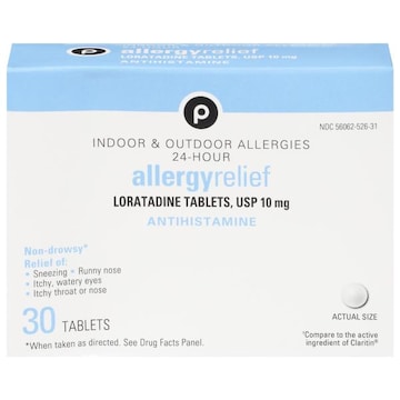 Publix Allergy Relief, Indoor & Outdoor, 24 Hour, Tablets