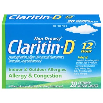 Claritin Allergy & Congestion, 12 Hour, Non-Drowsy, Tablets