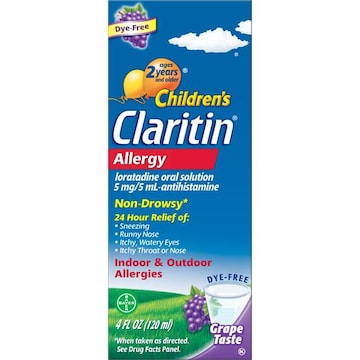 Claritin Children's Allergy, 5 mg, Indoor & Outdoor, Non-Drowsy, Grape Taste