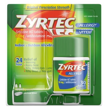 Zyrtec Original Prescription Strength Tablets 10 mg Allergy