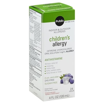 Publix Children's Allergy, Indoor & Outdoor Allergies, Oral Solution, Grape-Flavor