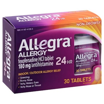 Allegra Allergy Relief, Non-Drowsy, 180 mg, Tablets