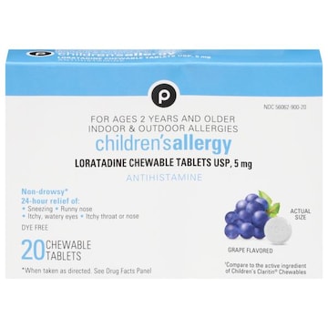 Publix Children's Allergy, 5 mg, Grape Flavored, Chewable Tablets