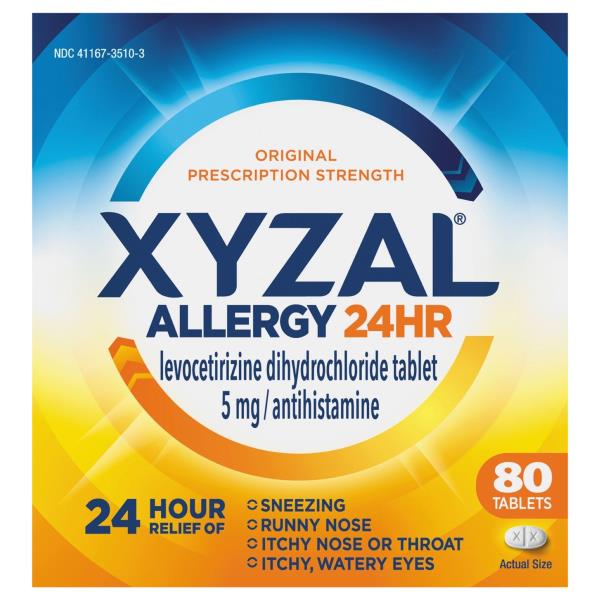 Xyzal Allergy, 24HR, Original Prescription Strength, Tablets