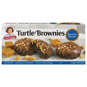 Little Debbie Specialty Recipe Peanuts & Fudge Topping Caramel Turtle Brownies