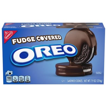 Oreo OREO Fudge Covered Chocolate Sandwich Cookies, 7.9 oz