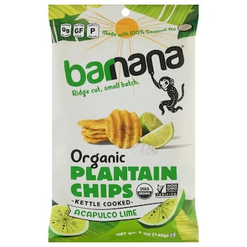 barnana Plantain Chips, Organic, Acapulco Lime, Kettle Cooked
