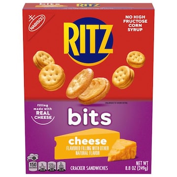 Ritz RITZ Bits Cheese Sandwich Crackers, Snacks for Kids and Adults, Lunch Snacks, 8.8 oz