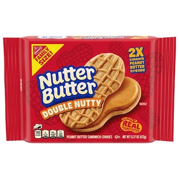 Nutter Butter Double Nutty Peanut Butter Sandwich Cookies Family Size