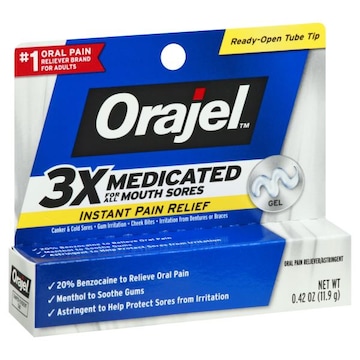 Orajel 3X Medicated Mouth Sores, Extra Strength, Gel