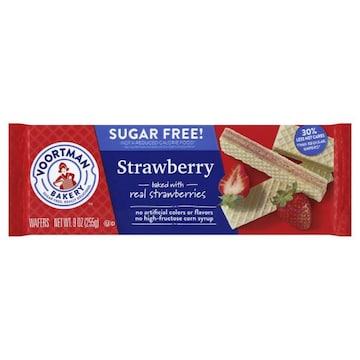 Voortman Bakery Wafers, Zero Sugar, Strawberry