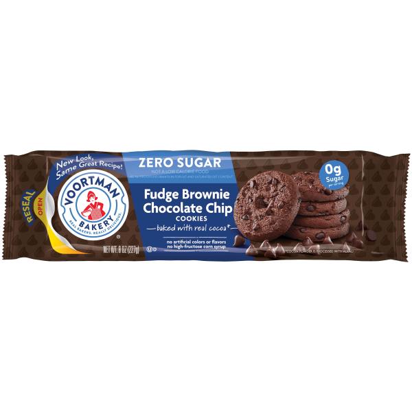 Voortman Bakery Cookies, Zero Sugar, Fudge Brownie Chocolate Chip