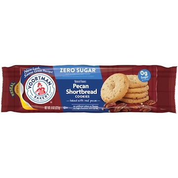 Voortman Bakery Cookies, Sugar Free!, Pecan Shortbread