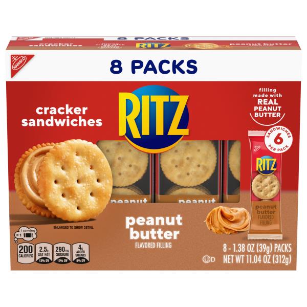 Ritz Cracker Sandwiches, Peanut Butter, 8 Packs Publix Super Markets