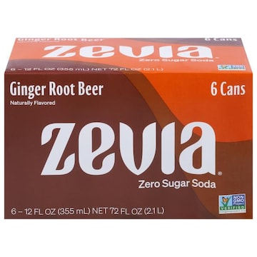 Zevia Soda, Zero Sugar, Ginger Root Beer