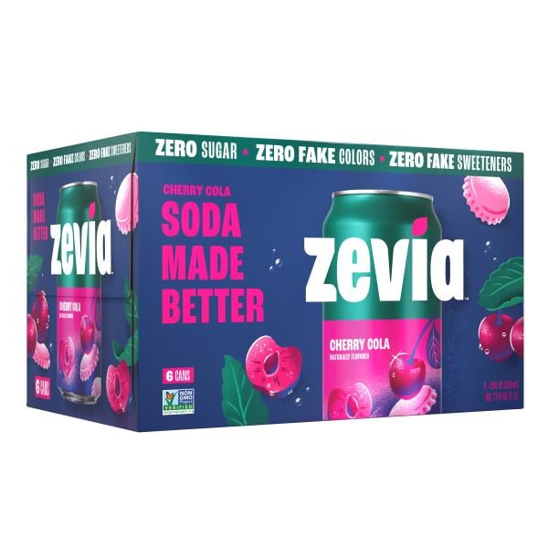 Zevia Soda, Zero Sugar, Cherry Cola, 6 Can | Publix Super Markets